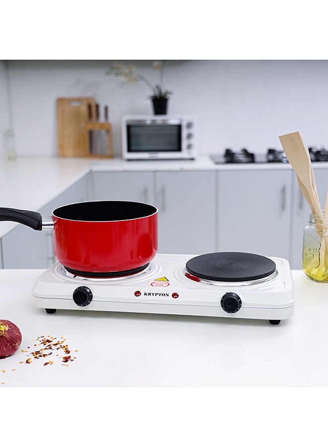 Order Krypton Double Burner Hot Plate 2000 W KNHP5306 White Now! Jomla.ae