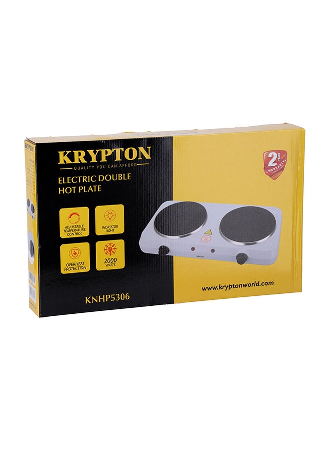 Order Krypton Double Burner Hot Plate 2000 W KNHP5306 White Now! Jomla.ae