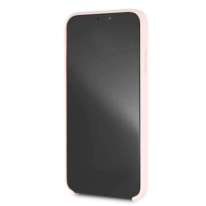 كفر جوال ايفون  اكس اس ماكس من السيليكون الصلب من جيس بلون وردي فاتح Guess Silicone Case for Apple iPhone Xs Max Light Pink