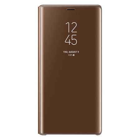 samsung note 9 clear view case brown