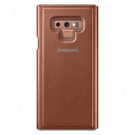 samsung note 9 clear view case brown
