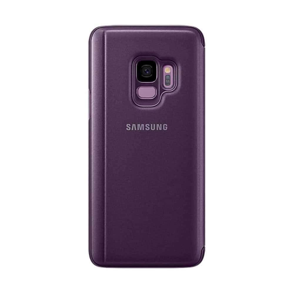 كفر جوال سامسونج جالكسي اس 9 شفاف ورمادي أوركيد سامسونج Samsung Galaxy S9 Clear View Standing Cover 