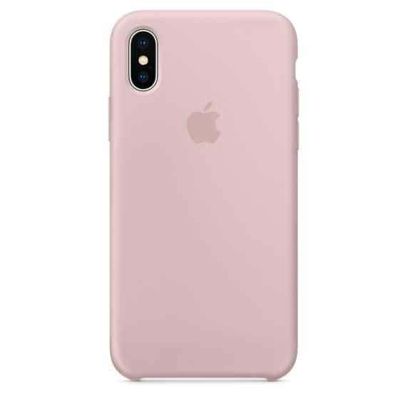 كفر ايفون اكس باللون الوردي الفاتح سيليكون من ابل Apple iPhone X Silicone Case Pink Sand
