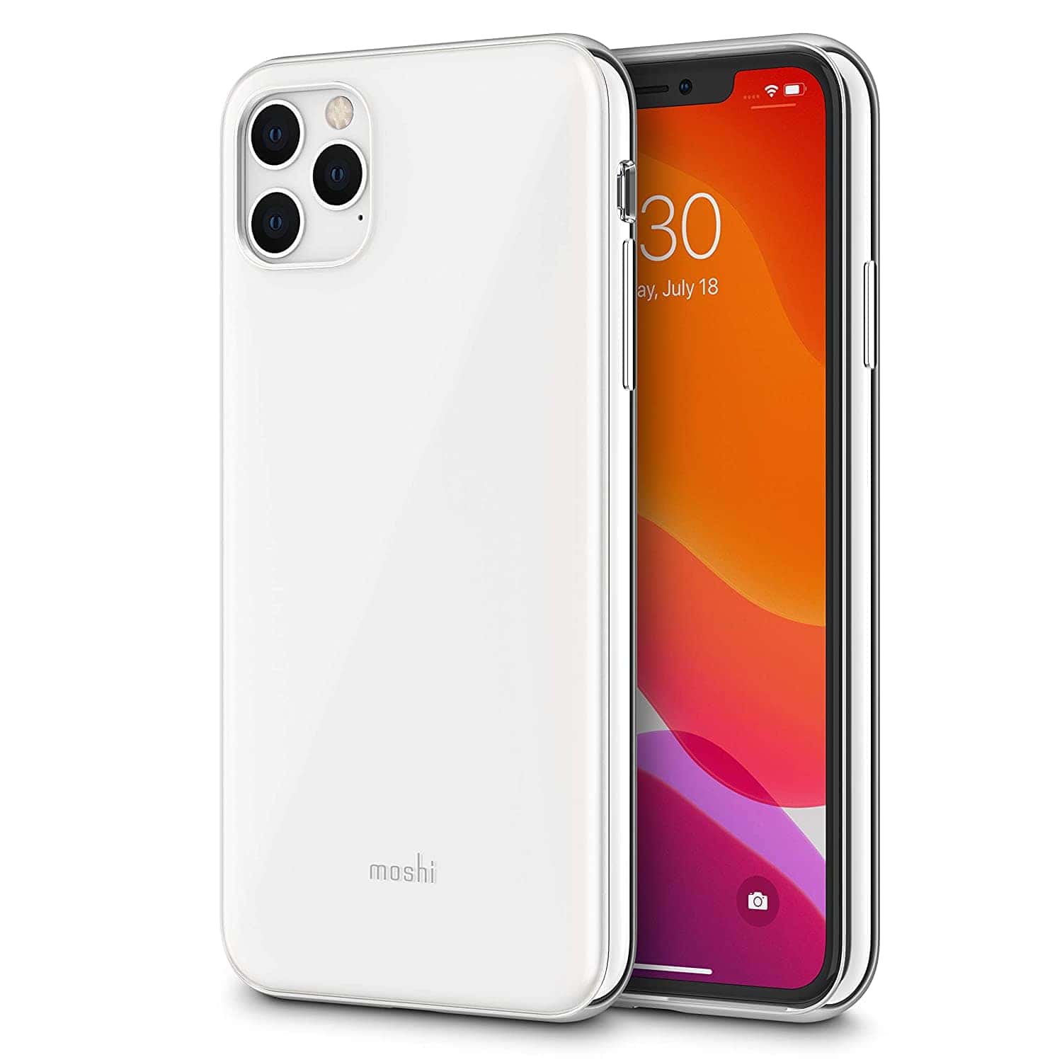 moshi iphone 11 pro max case iglaze pearl white