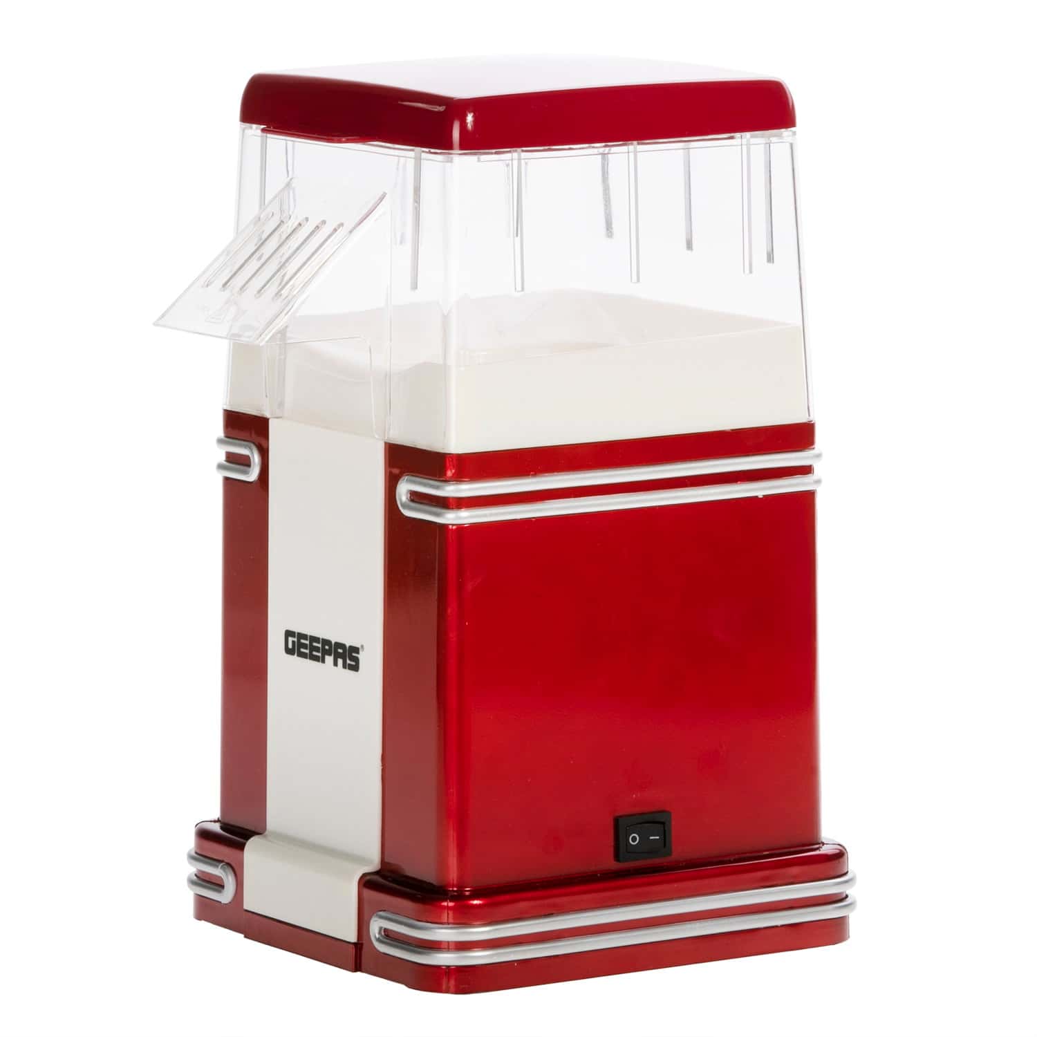 Geepas GPM41502UK 1200W Electric Popcorn Maker Machine - Portable Makes Hot, Fresh, Healthy and Fat-Free Theater Style Popcorn Anytime - On/Off Switch, Attractive Design & Oil-Free Popcorn Popper - 2 Years Warranty