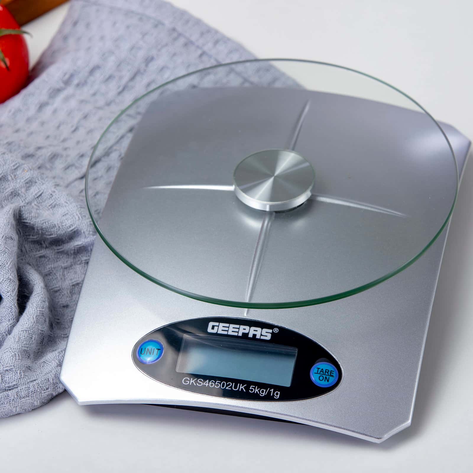 Geepas GKS46502UK Kitchen Weighing Scales Food Stainless Steel Top Panel, Digital Display - 2 Years Warranty