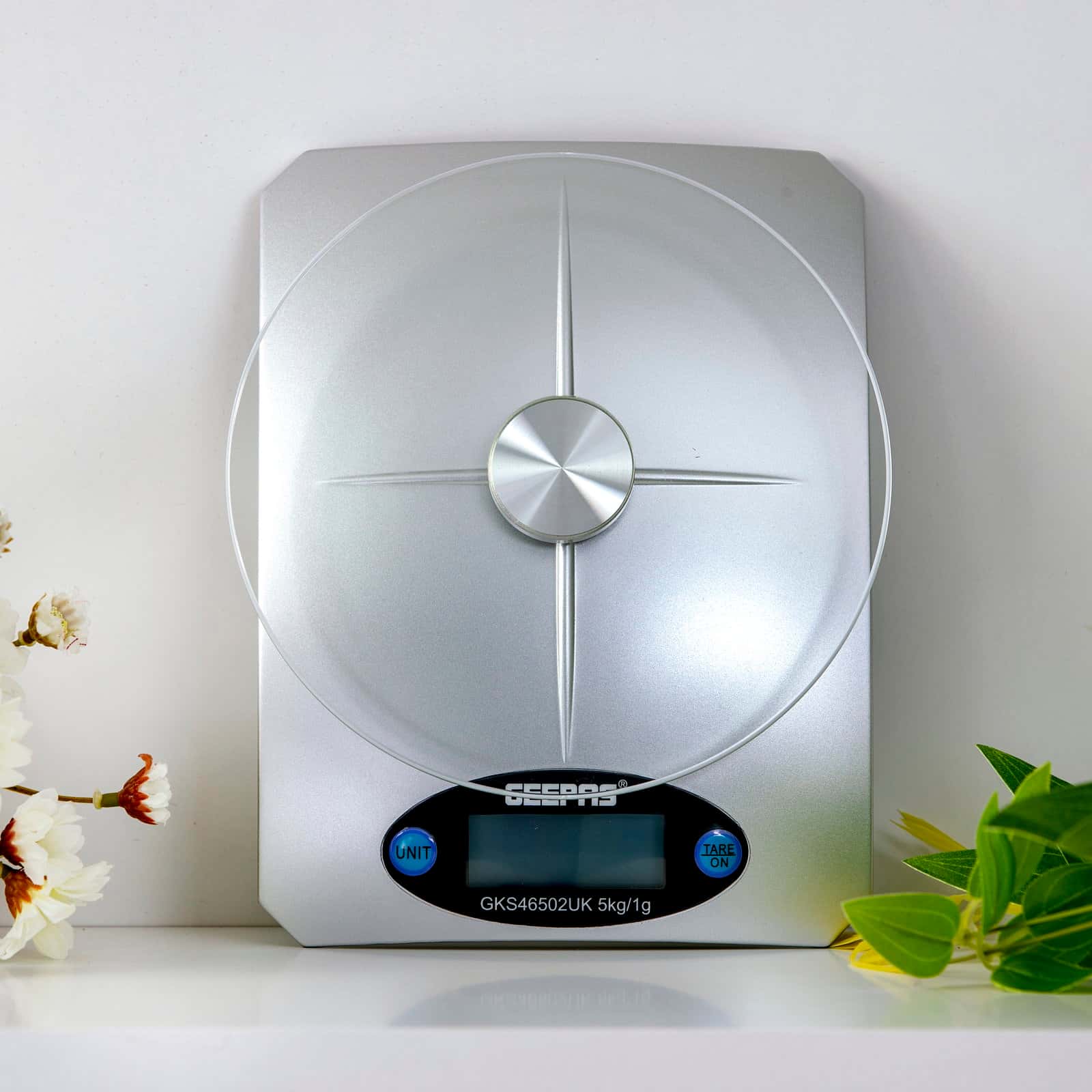 Geepas GKS46502UK Kitchen Weighing Scales Food Stainless Steel Top Panel, Digital Display - 2 Years Warranty