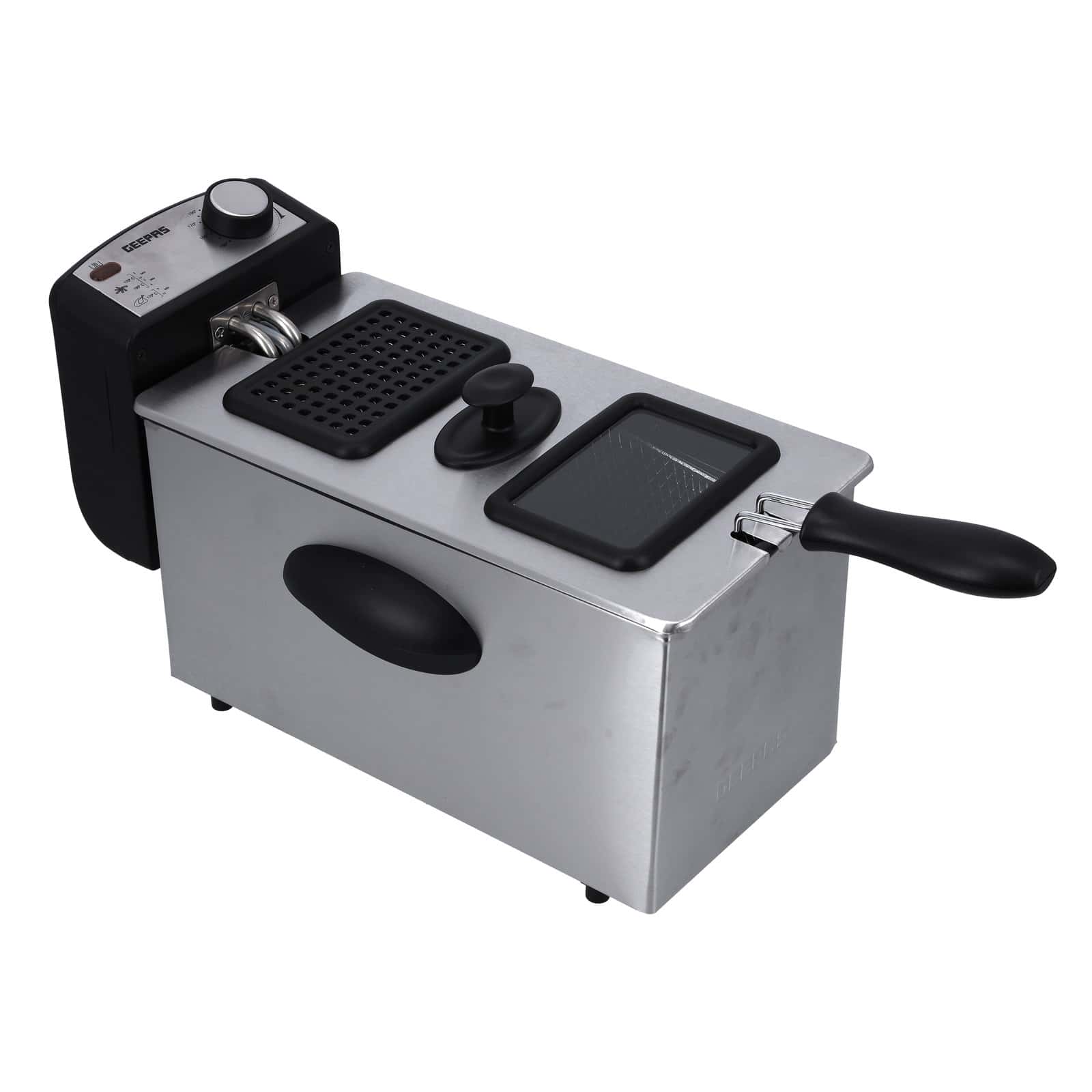 Geepas Compact 2180W Powerful 3L Deep Fryer with Overheat Protection & Chrome Plated Basket GDF36015