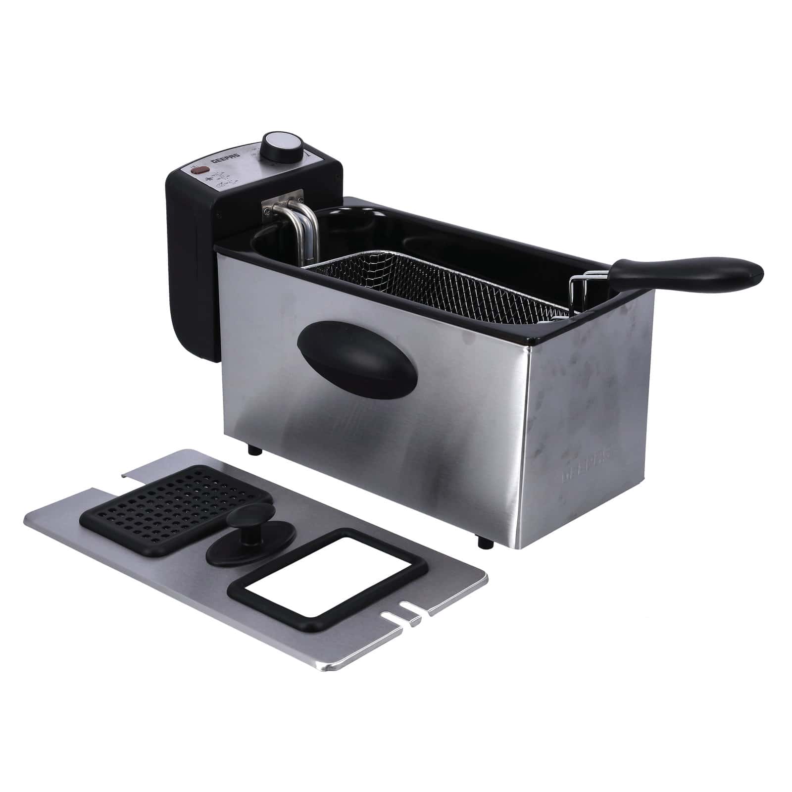 Geepas Compact 2180W Powerful 3L Deep Fryer with Overheat Protection & Chrome Plated Basket GDF36015