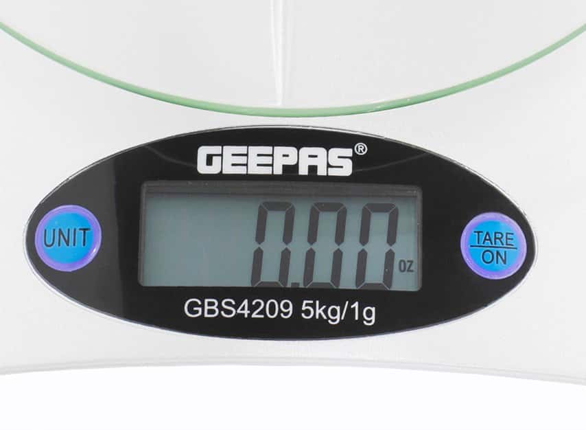 Geepas GKS46502UK Kitchen Weighing Scales Food Stainless Steel Top Panel, Digital Display - 2 Years Warranty