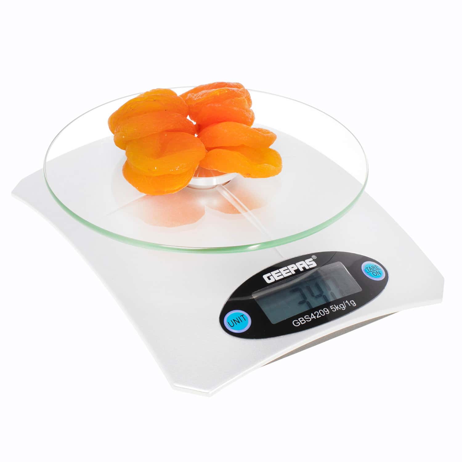 Geepas GKS46502UK Kitchen Weighing Scales Food Stainless Steel Top Panel, Digital Display - 2 Years Warranty