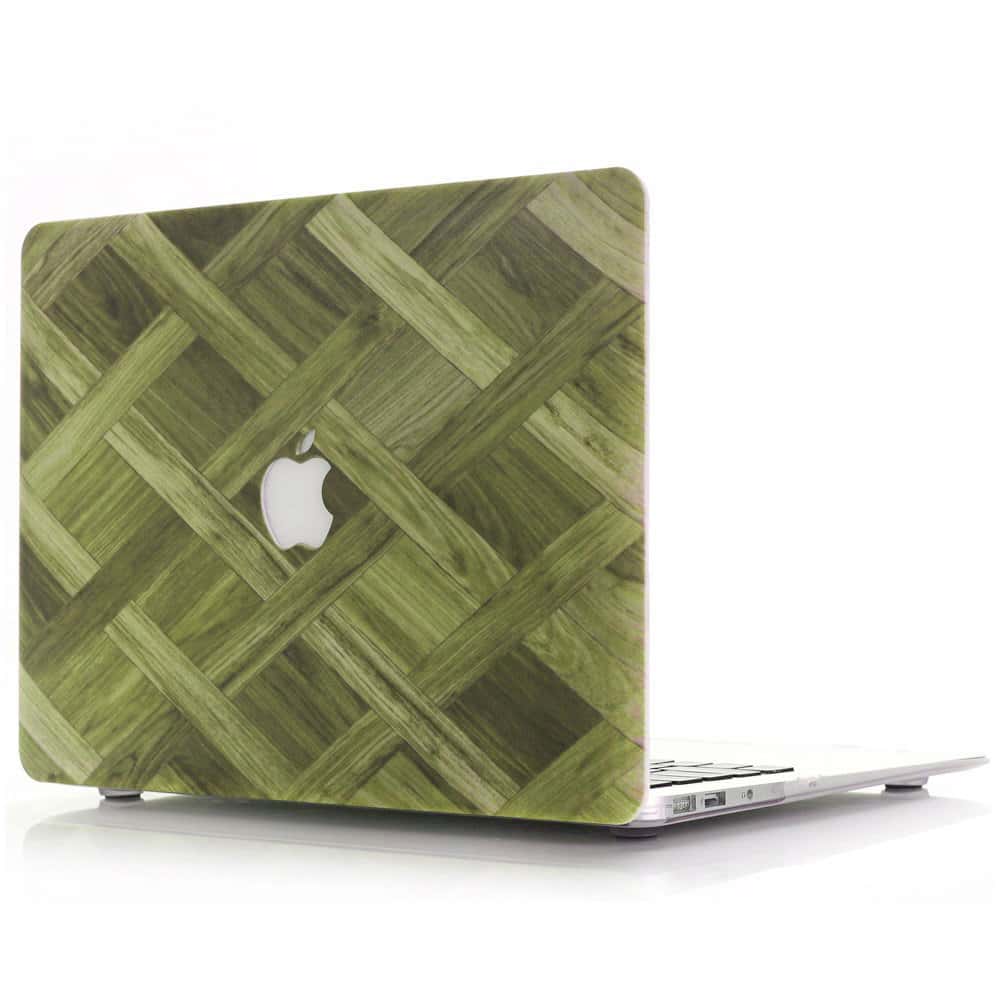 كفر ماك بوك O Ozone Macbook Hard Case for Macbook Pro 13 Inch Cover  A1425 A1502 Wooden Green