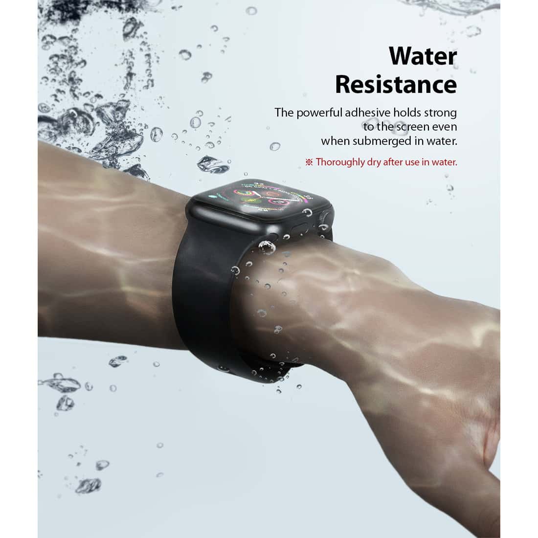 Ringke Easy Flex Screen Protector for Apple Watch 44mm Screen Guard, Antibacterial [Edge-to-Edge Protection] [ Bubble-Free Scratch Protection ] [Designed for Apple Watch 44mm Series 5 / Series 4 ] - Clear