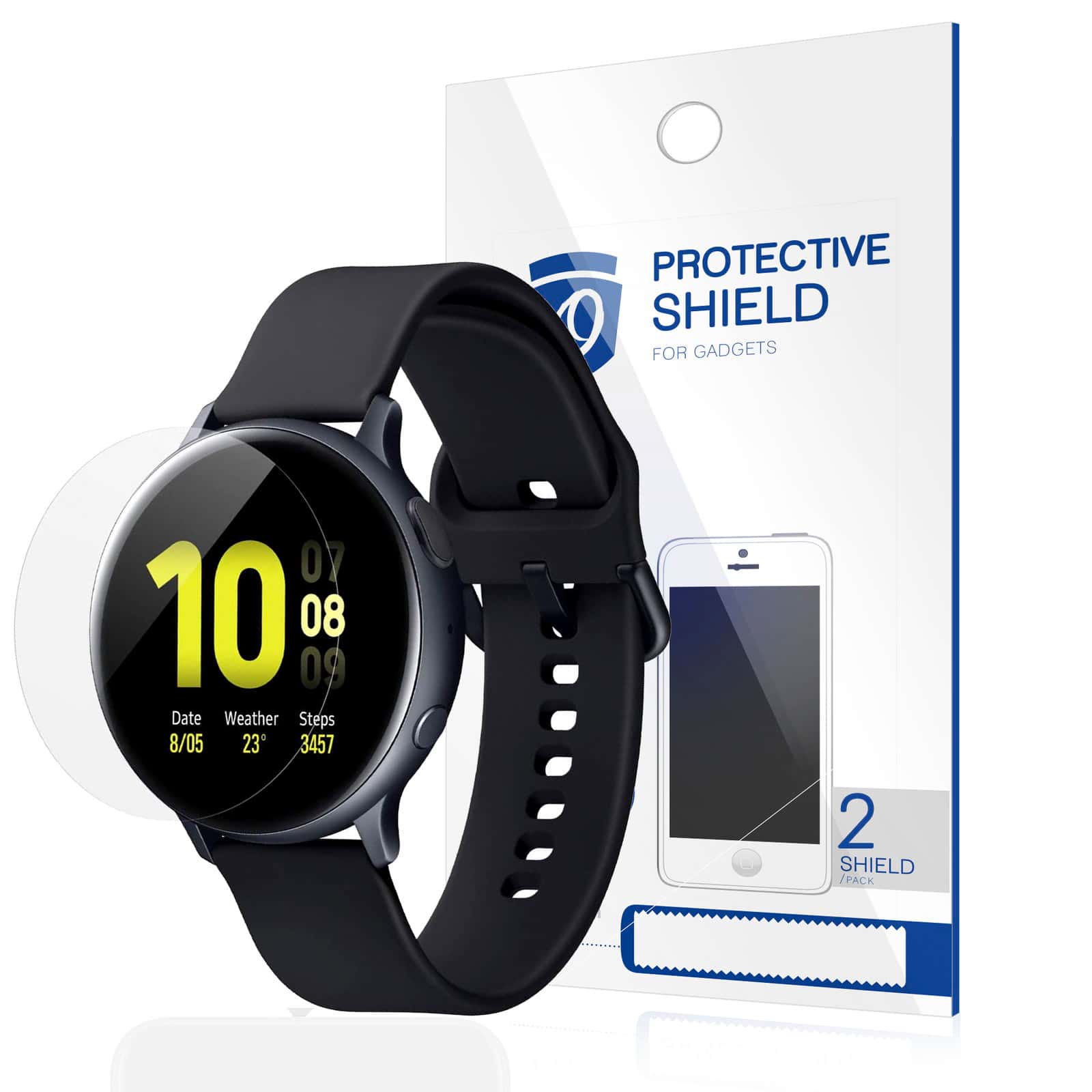 O Ozone Screen Protector for Galaxy Watch Active 2 40mm Soft Protective PET Screen Guard Film Crystal Clear HD [Designed For Samsung Galaxy Active 2 Smartwatch Fitness Tracker] - [Pack Of 2] - Clear