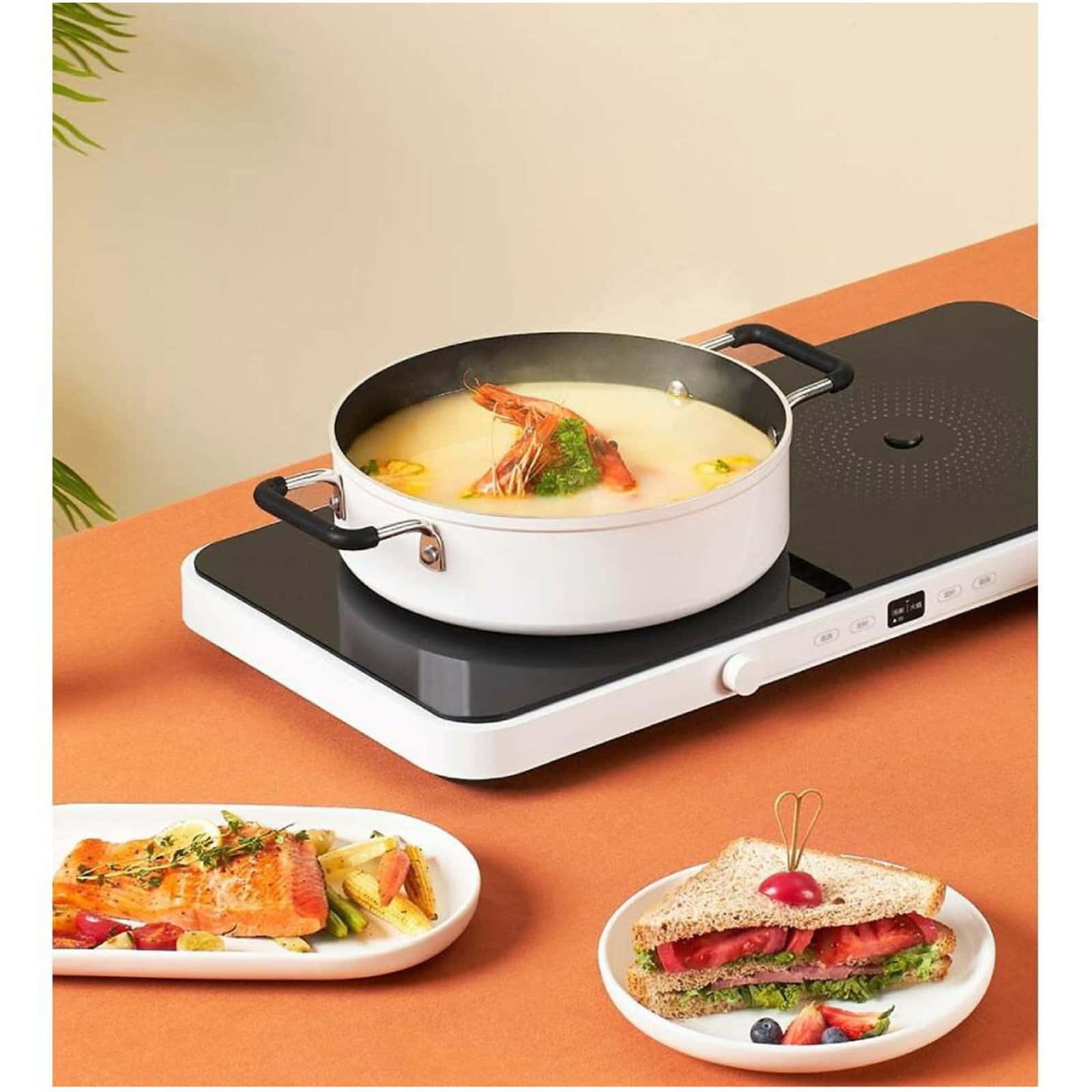 Xiaomi Mijia Induction Cooker Home Kitchen Electric Double Induction Cooktop Touchpad Induction Cooker Work With Mi Home App