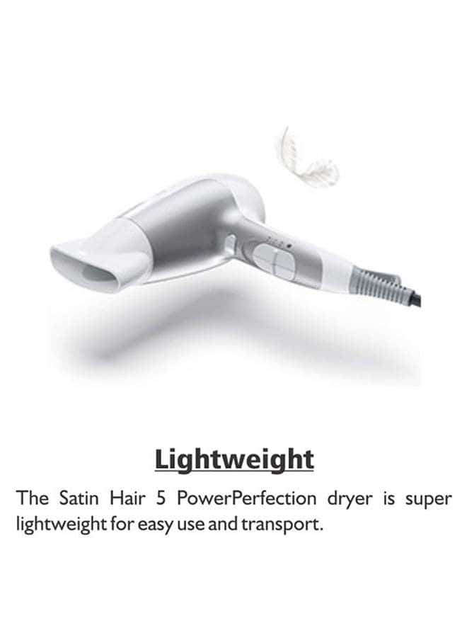 استشوار براون بالفرشاة الدوارة 5 إعدادات بقوة 2500 واط أبيض ورمادي Braun Grey/White 2500W With Diffuser Satin Hair 5 Power Dryer