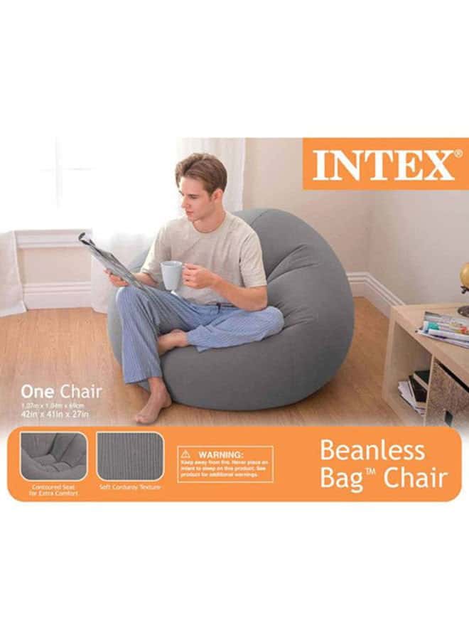 كرسي هوائي لون رمادي  INTEX Beanless Bag Inflatable Chair Grey
