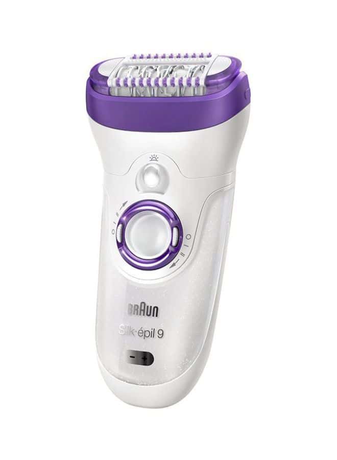 BRAUN Silk Epil 9 Wet And Dry Cordless Electric Hair Removal Epilator Purple/White