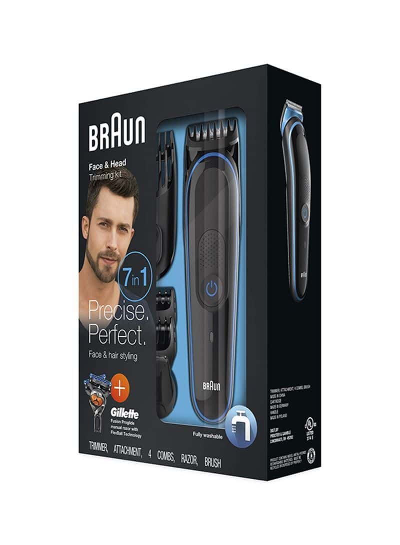 BRAUN Multi Grooming Kit 7 in 1 Face And Body Trimming Black/Blue