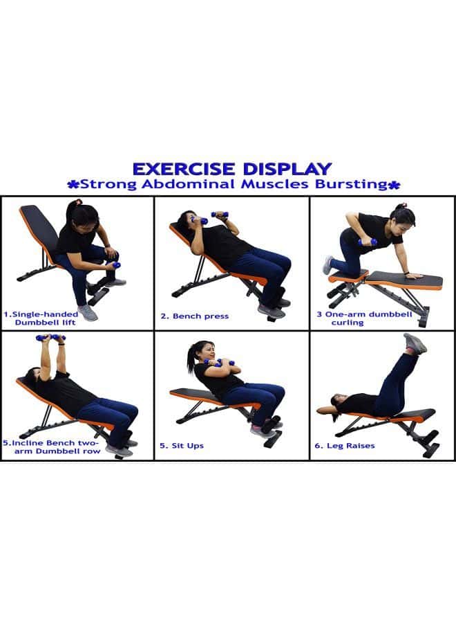 SkyLand SKY LAND EM1853 Unisex Adult Multifunction Adjustable Weight Bench Black, L 112 x W 33 X H 41 cm