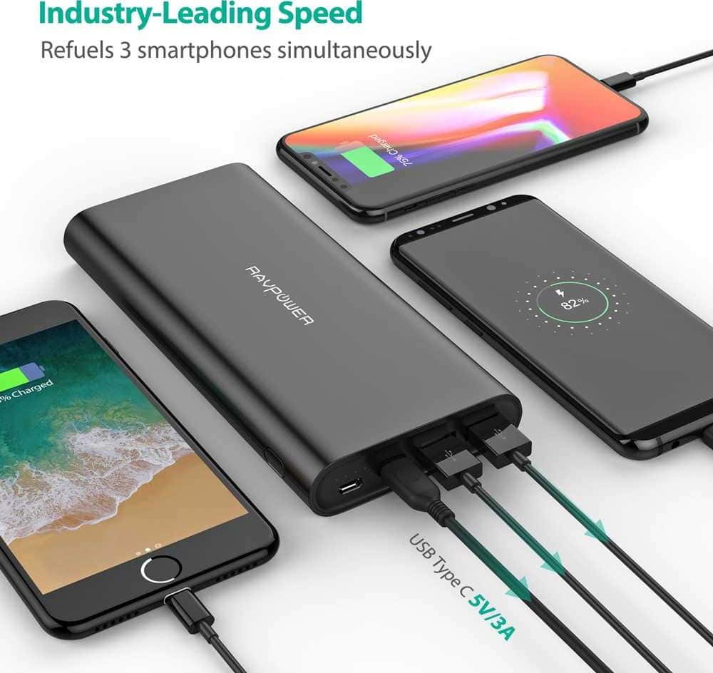 RAVPower Ace Series 26800mAh Portable Charger with Dual Input - Black ( Online Packaging )