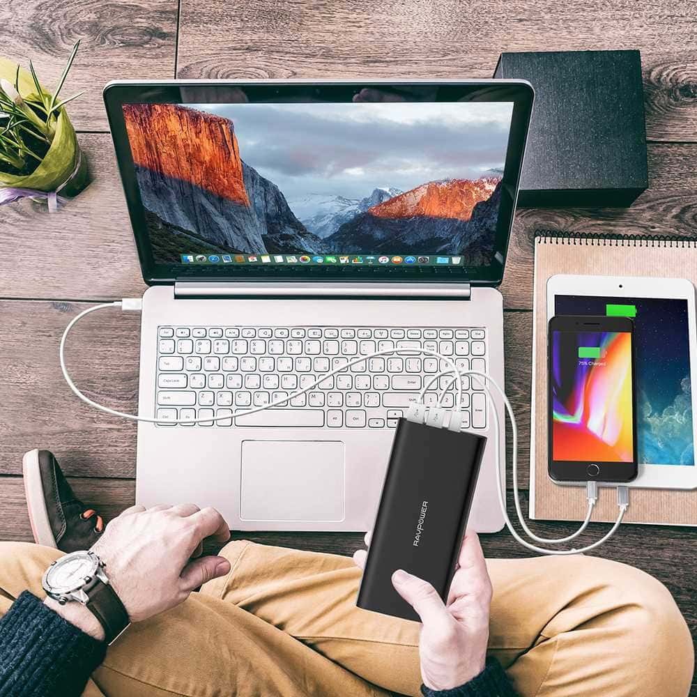 RAVPower Ace Series 26800mAh Portable Charger with Dual Input - Black ( Online Packaging )