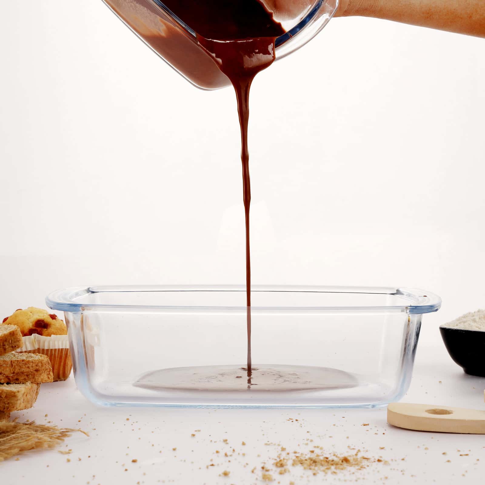 صينية فرن زجاج بايركس مقاومة للحرارة 1.8 لتر رويال فورد  Royalford 1.8 liters Heat resistant Pyrex glass oven tray