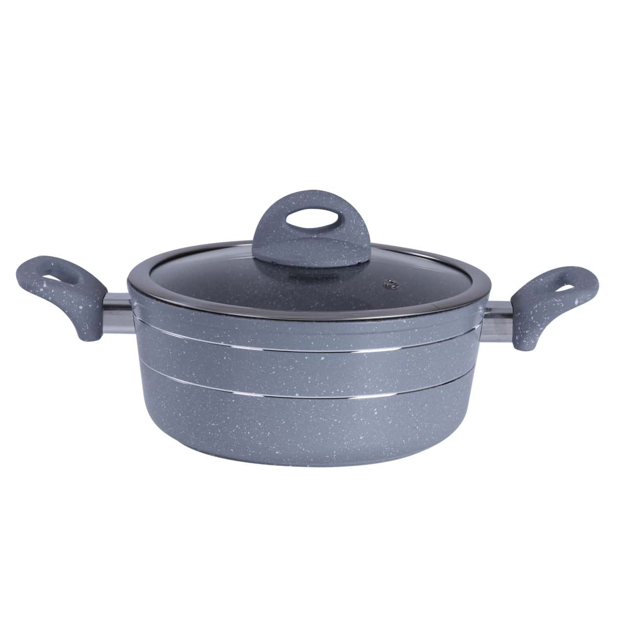 Royalford 9Pcs Smart Aluminium Cookware Set - Durable Marble Coating, High-Quality Forged Aluminium