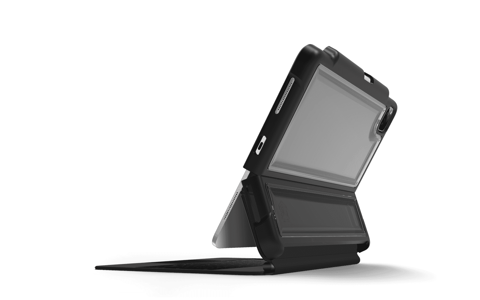 STM DUX SHELL for Apple iPad Pro 11" 3rd-1st Gen works w/ Apple Smart Folio/Magic Keyboard - Clear Transparent Protective Back Case, Military Drop Test Certified w/ Apple Pencil Storage - Black