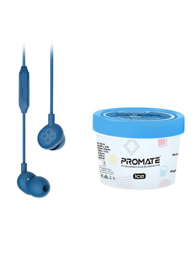 promate Audio Enhanced In-Ear Headphones 1.2meter Blue