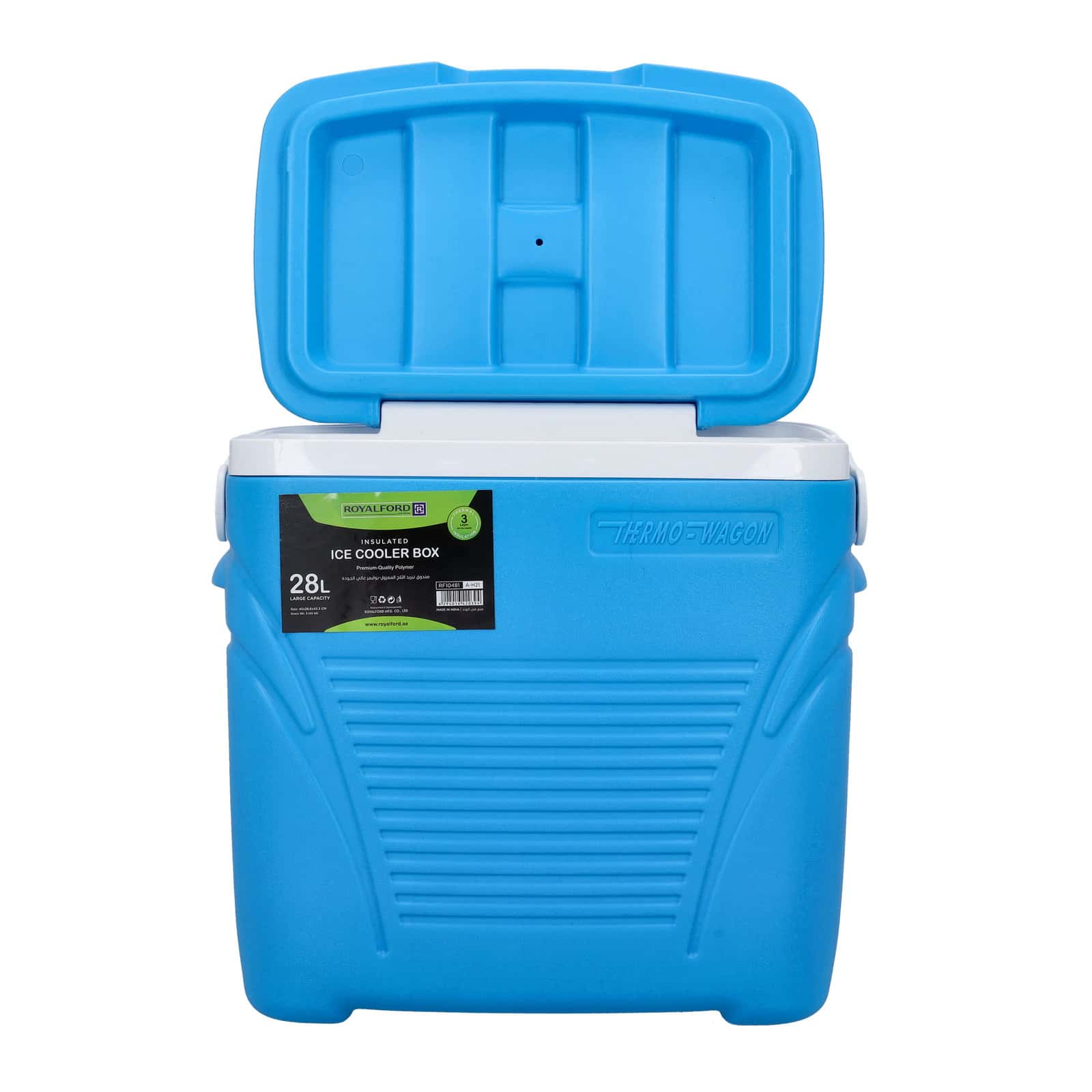 Royalford Insulated Ice Cooler Box, 28L, RF10481 | Portable Cooler Box | 3 Layer PP-PU-HDPE | Premium Quality Polymer | Thermal Insulation | Large High Performance Cooler Box