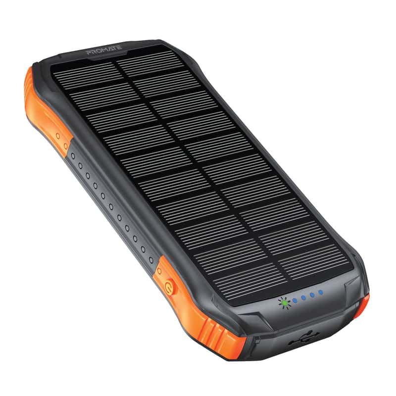 شاحن جوال بالطاقة الشمسية 10000 ميللي أمبير - يدعم الشحن اللاسلكي  PROMATE Rugged EcoLight Solar Power Bank
