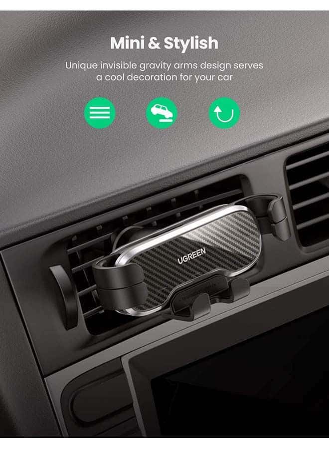 UGREEN Car Phone Holder Air Vent Mount Gravity Auto Clamp Retractable Cradle Clip for iPhone 13 13 Mini 13 Pro 13 Pro Max 11 min pro max XR XS Samsung S20 S10 A71 A70 black