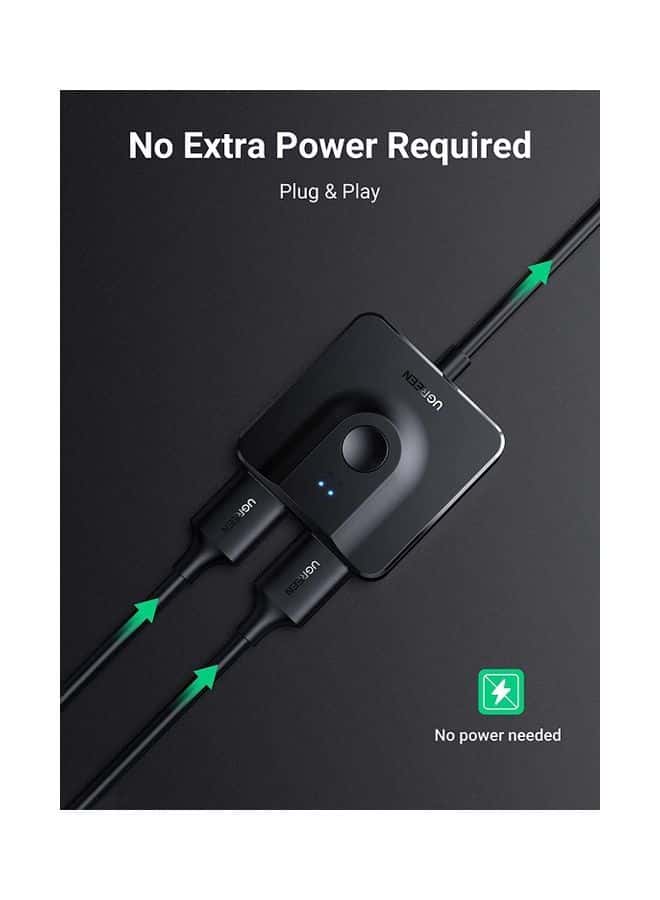 UGREEN HDMI Splitter 2 in 1 Out HDMI Switcher With HDMI Cable Support 4K@60HZ 3D 1080P for PC Laptop Switch Blu-Ray Player Roku TV Stick Xbox PS5 PS4 HDTV Monitor Black