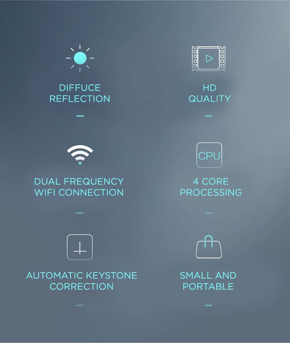 بروجكتر صغير لاسلكي للجوال محمول بالبطارية Merlin Cube HD Mini