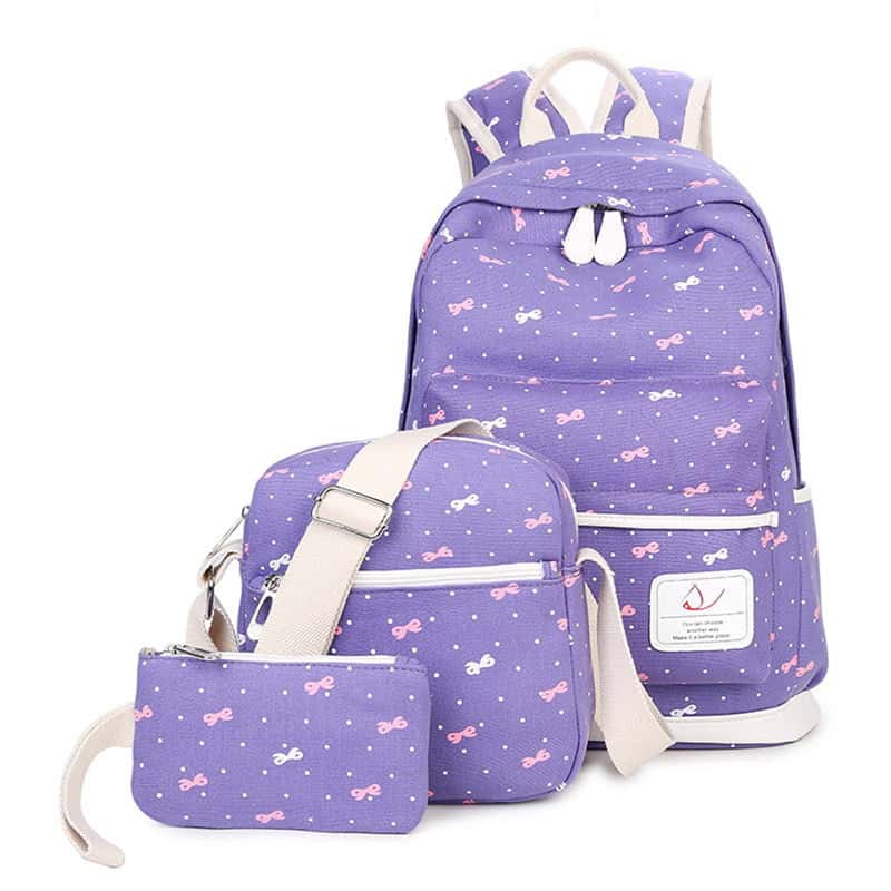 شنط مدرسية للفتيات حزمة 3في1 بنفسجي School Bags for Teenagers Girls - Coolbaby