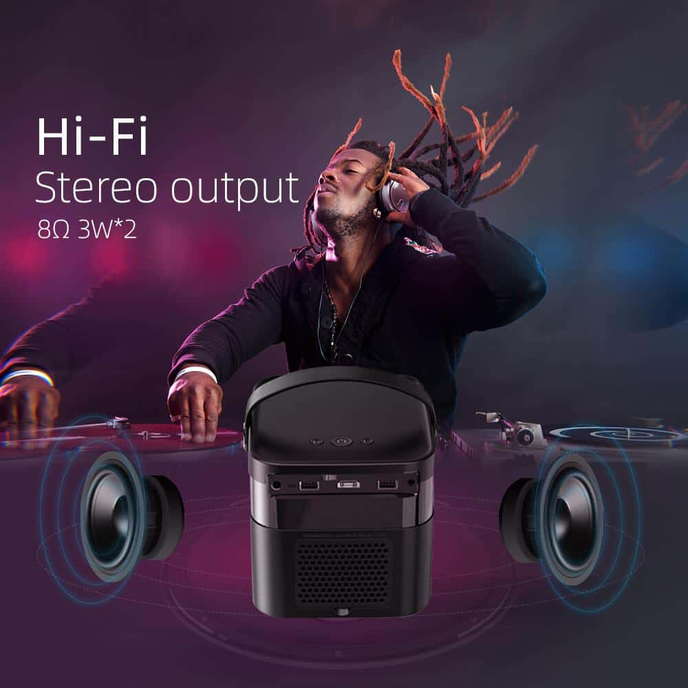 بروجكتر باينتك سنيمائي محمول (مستعمل) Byintek Smart 3D DLP Projector UFO U70 Pro و بمقاس عرض 180 إنش (used)