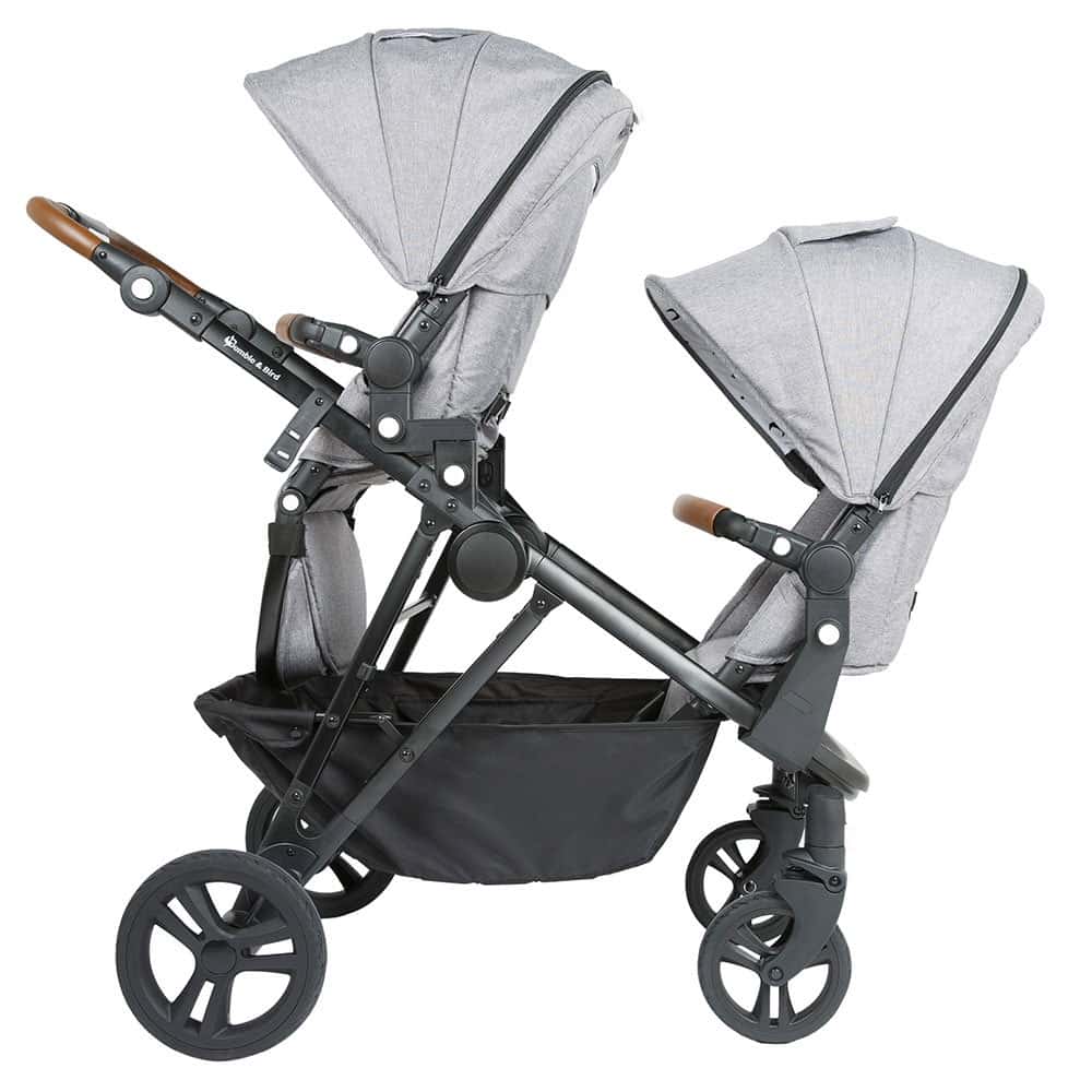 عربة اطفال مزدوجة بامبل آند بيرد رمادي bumble & bird dove double stroller grey