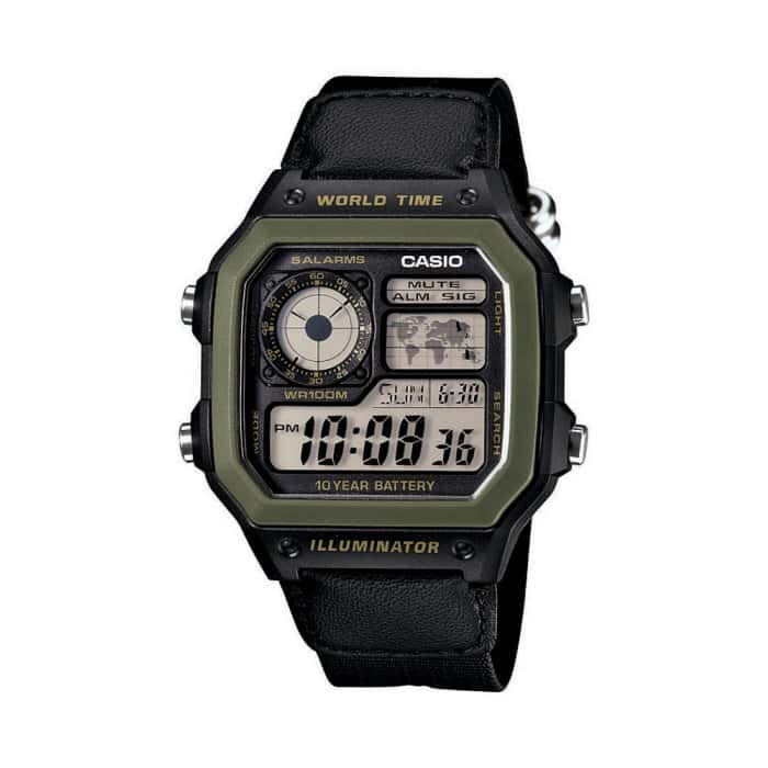 ساعة كاسيو رقمية رجالي أسود CASIO Digital Men Watch AE-1200WHB-1BVDF