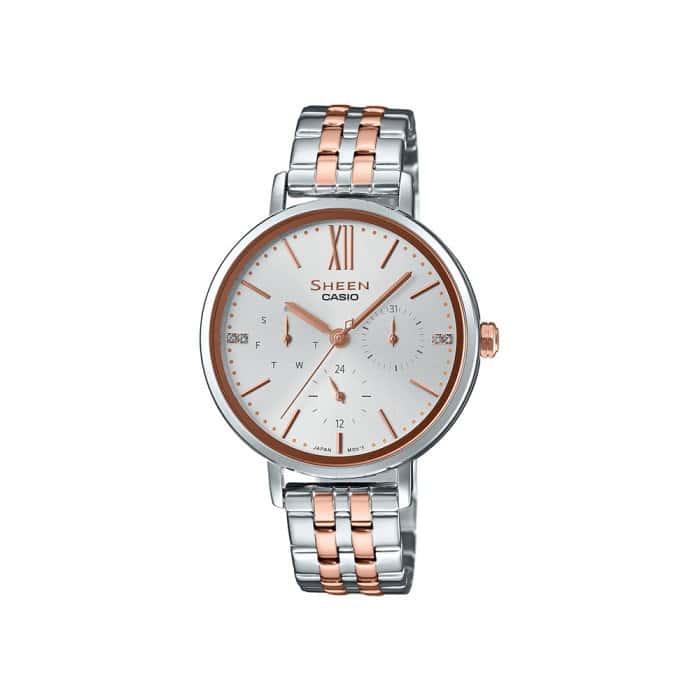ساعة كاسيو شين نسائي أنالوغ Casio SHEEN Women Analog Watch SHE-3064SPG-7AUDF