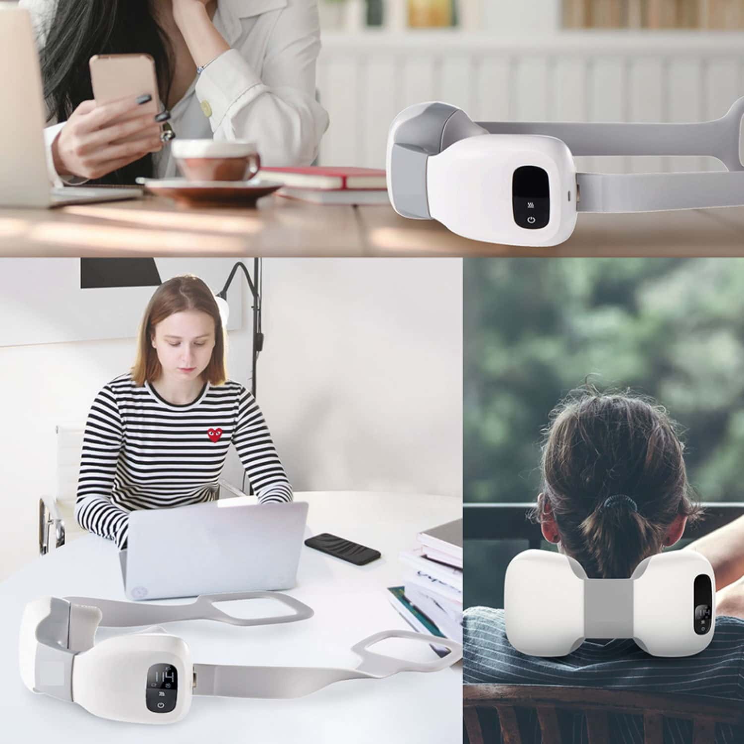 جهاز مساج للرقبة والكتف مع خاصية التسخين 2200 مللي أمبير Portable Rechargeable Neck and Shoulder Massager With Heat