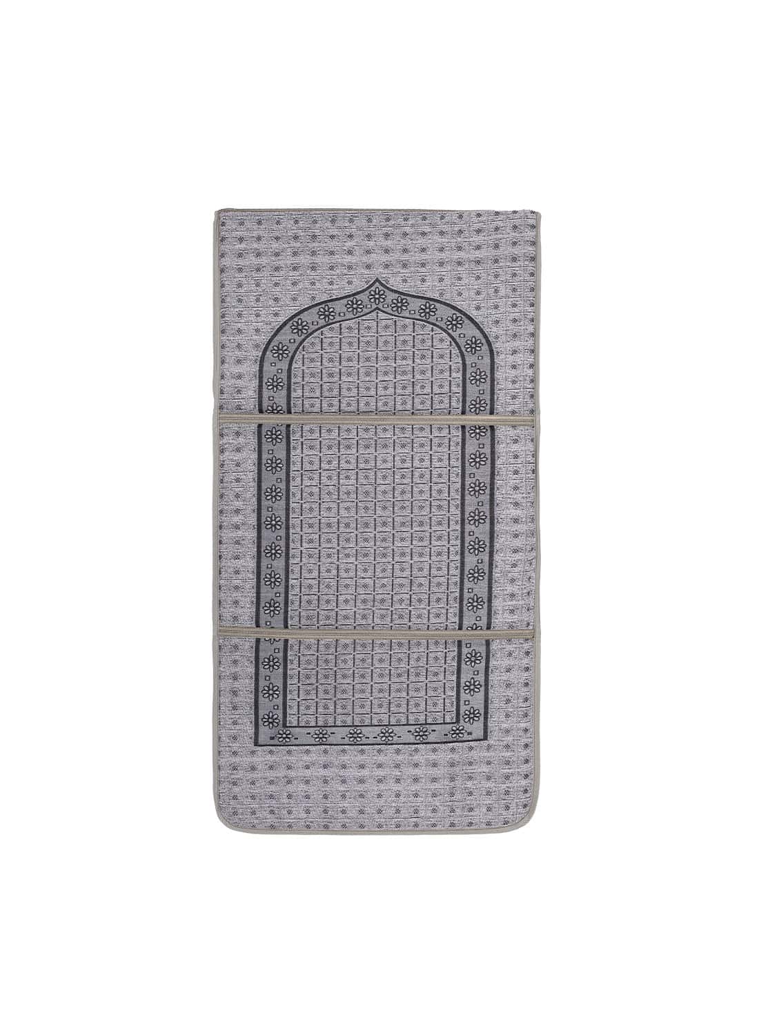 سجادة صلاة كرسي قابلة للطي نور رمادي NOOR-1 Foldable Prayer Mat and Backrest