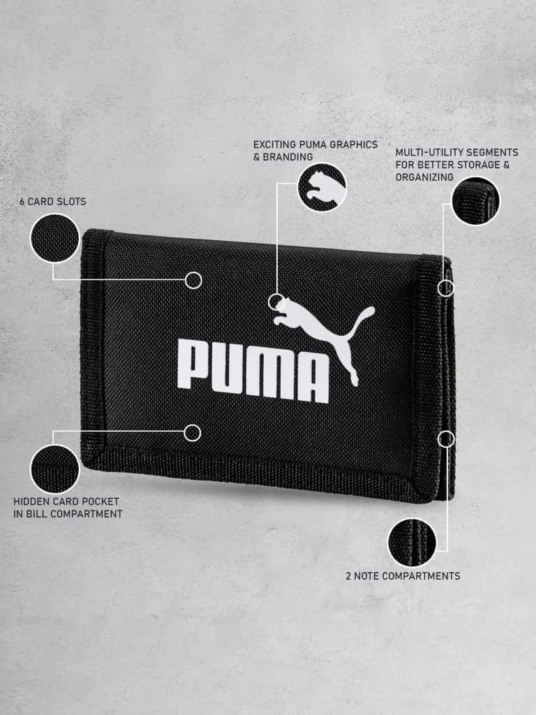 شنطة بوما اسود صنع ألمانيا  Puma Phase Wallet Black