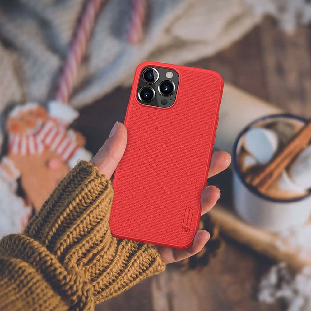 Nillkin Cover Compatible with Apple iPhone 13 Pro Max Case Super Frosted Shield Hard Phone Cover [ Slim Fit ] [ Designed Case for iPhone 13 Pro Max Cover ] - Red