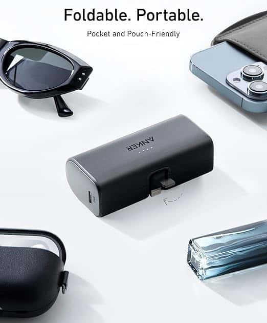 باور بانك انكر شاحن متنقل صغير للايفون 5000 مللي أمبير 12 واط Anker Nano Power Bank Built-In Lightning Connector