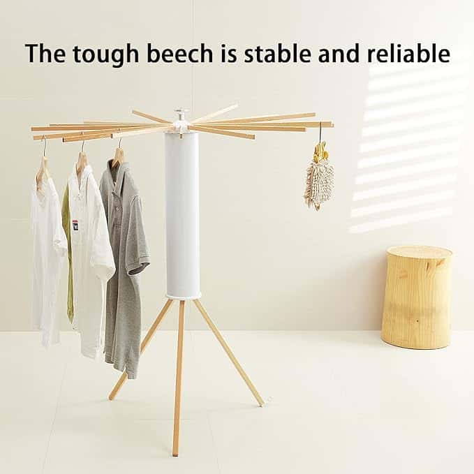 منشر غسيل خشبي صغير قابل للطي Tripod Clothes Drying Rack Portable and Foldable