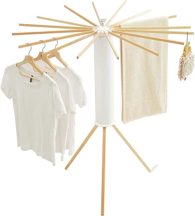 منشر غسيل خشبي صغير قابل للطي Tripod Clothes Drying Rack Portable and Foldable