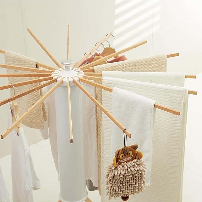 منشر غسيل خشبي صغير قابل للطي Tripod Clothes Drying Rack Portable and Foldable