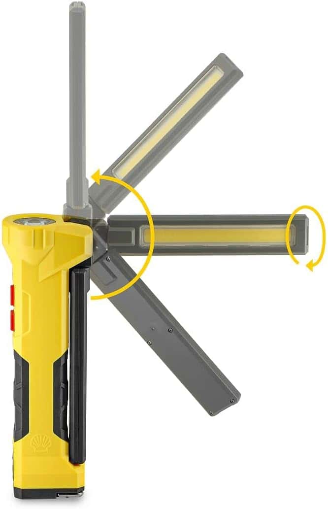 كشاف يدوي خارجي للرحلات قابل لإعادة الشحن 700 لومن مع باور بنك مدمج 5000 مللي أمبير Shell Rechargeable Work Flashlight With Power Bank