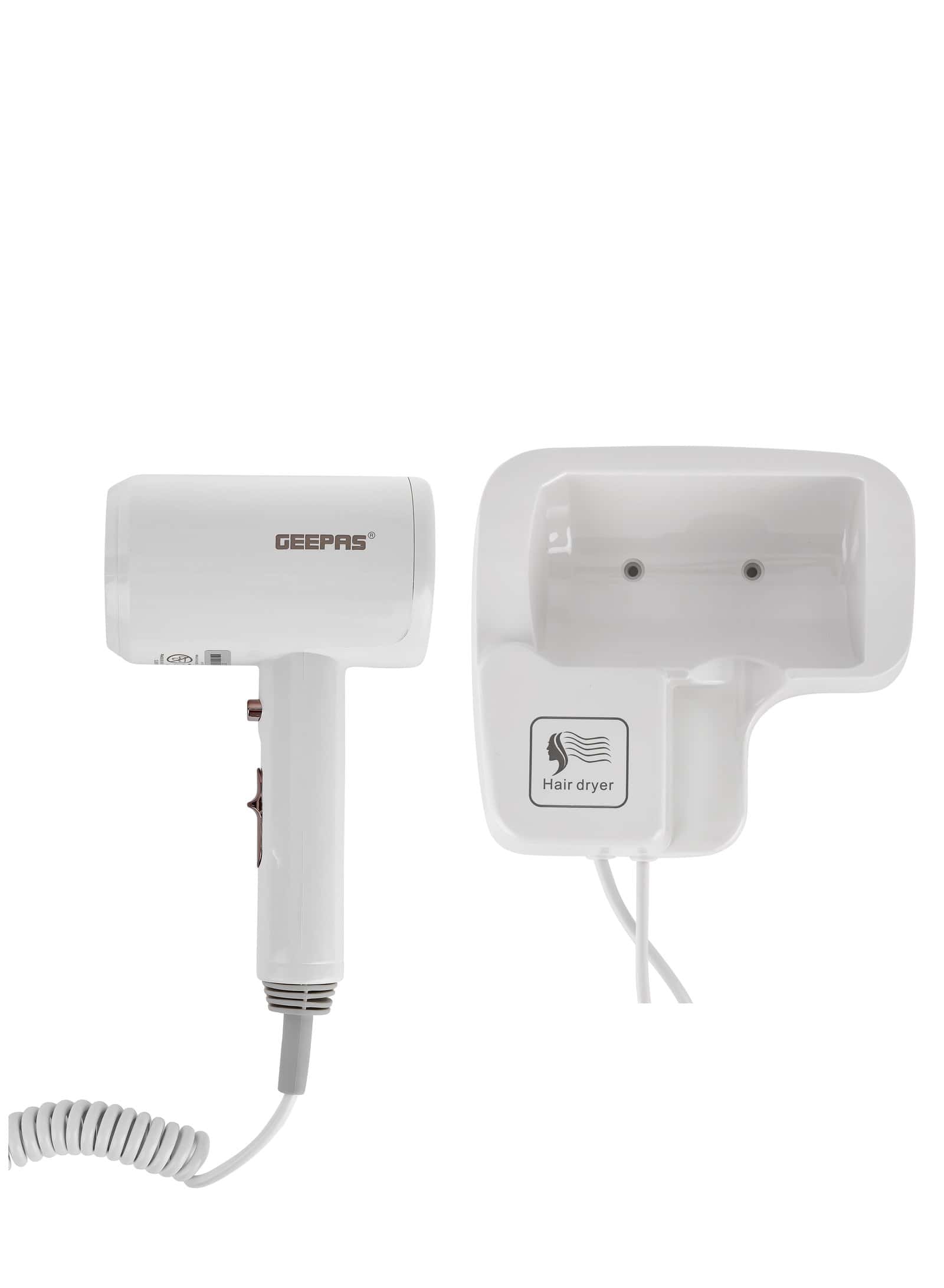 مجفف شعر للحمام للجنسين 1200 واط جيباس Geepas Wall Mounted Hair Dryer Hot & Cold Wind